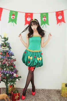 

Age 18-35 yrs Sexy Adult Women Christmas Costume Christmas Party Sweetheart Miss Santa Cosplay Dress+Headwear