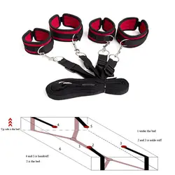 Для женщин сексуальное женское белье Горячая нейлон наручники под кровать бандажный привязной ремень для БДСМ игры для взрослых