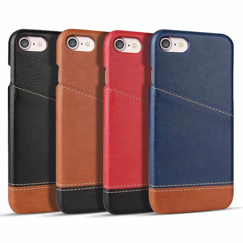 

Fashion Card Slots Back Cover Funda For iPhone 7 8 Plus X XS XR MAX Business PU Leather Case With Card Pocket Bags Hard Shell
