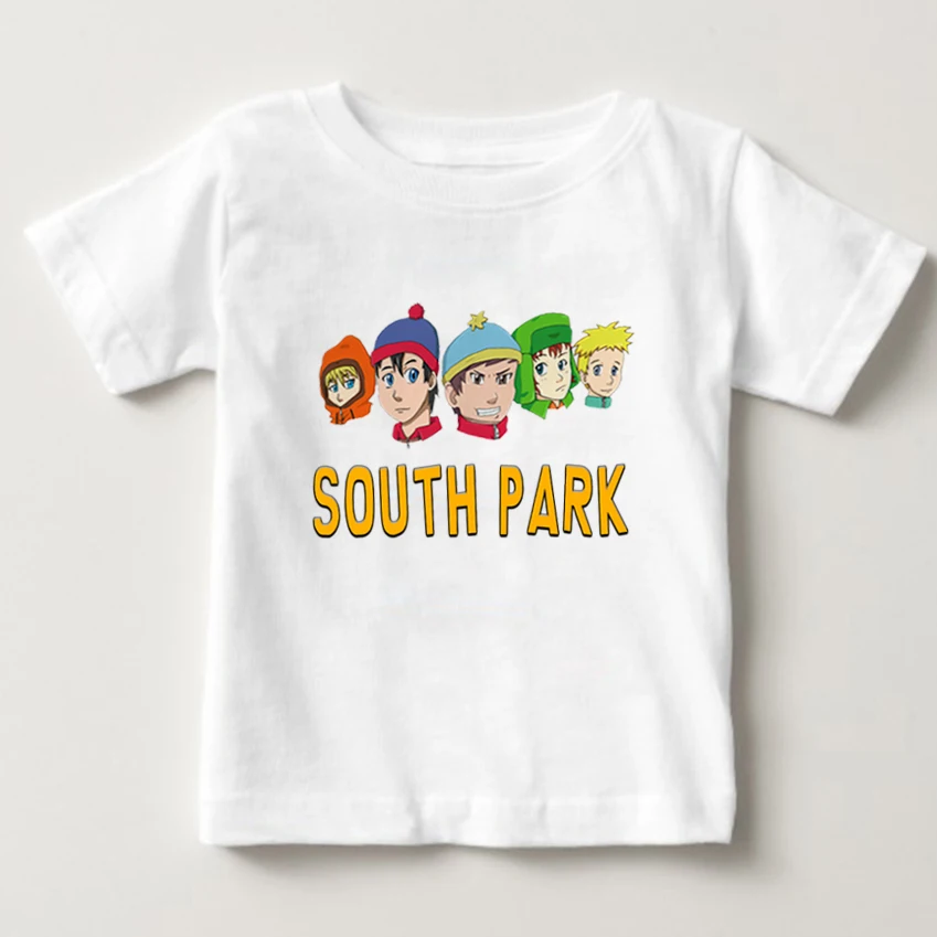 Мультфильм комедий South Park хлопковая футболка Дети Высокое качество Повседневная рубашка Забавный принт с круглым вырезом и принтом