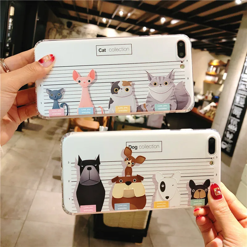 Гибкий 3D Симпатичный сотовый телефон чехлы для Iphone 6 6s 7 8 Plus X с ТПУ мультфильм
