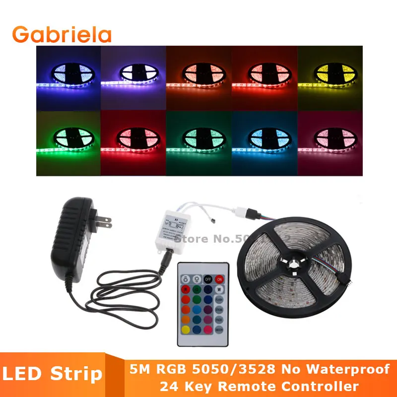 

LED Strip Light RGB LED 5050 SMD 2835 Flexible Ribbon RGB Stripe 5M 10M 15M tape diode DC 12V+Remote Control+ Adapter EU