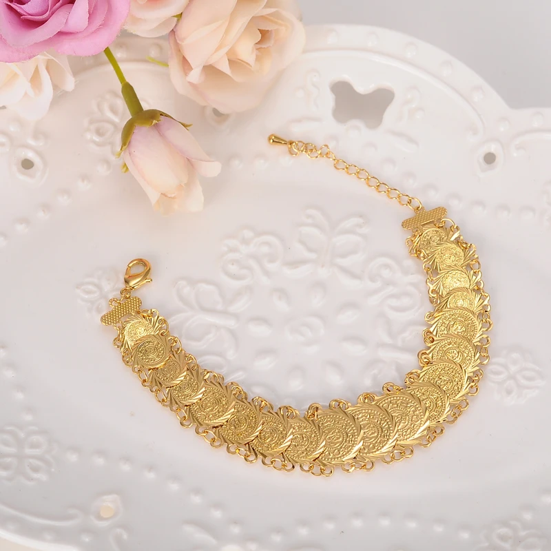 Bangrui 21 cm 2017 Coin Bracelet for Women gold color Turkey Coins