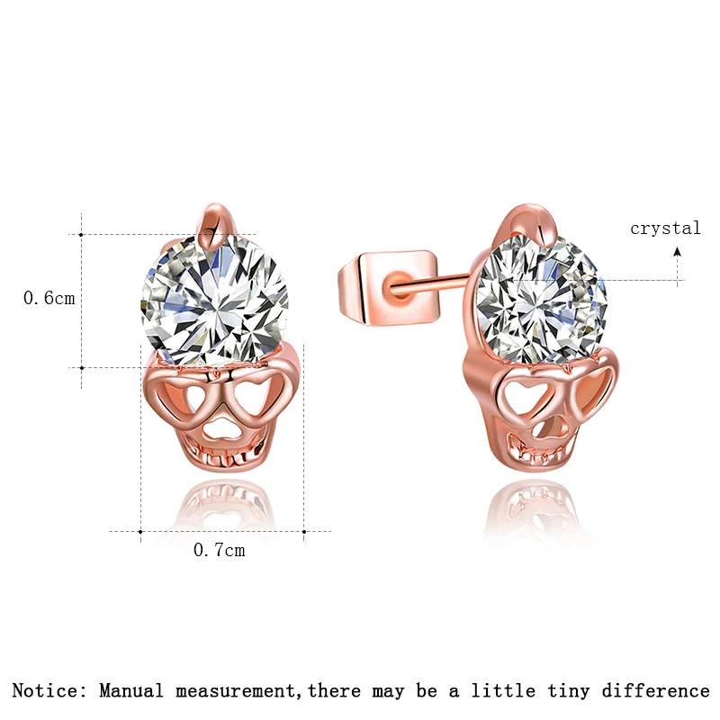 MISANANRYNE хороший Модный женский/девичий золотой цвет CZ Череп серьги-гвоздики ювелирные изделия подарок