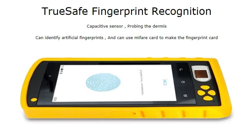 Биометрический Android сканер отпечатков пальцев портативный терминал SMS отпечаток пальца сканер штрих-кода gps веб-облако считыватель времени