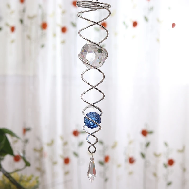  Hot Selling 3D Solid Rotating Crystal Wind-bell Creative Girls Bedroom Hanging Aluminum Pieces Sile - 32967494546