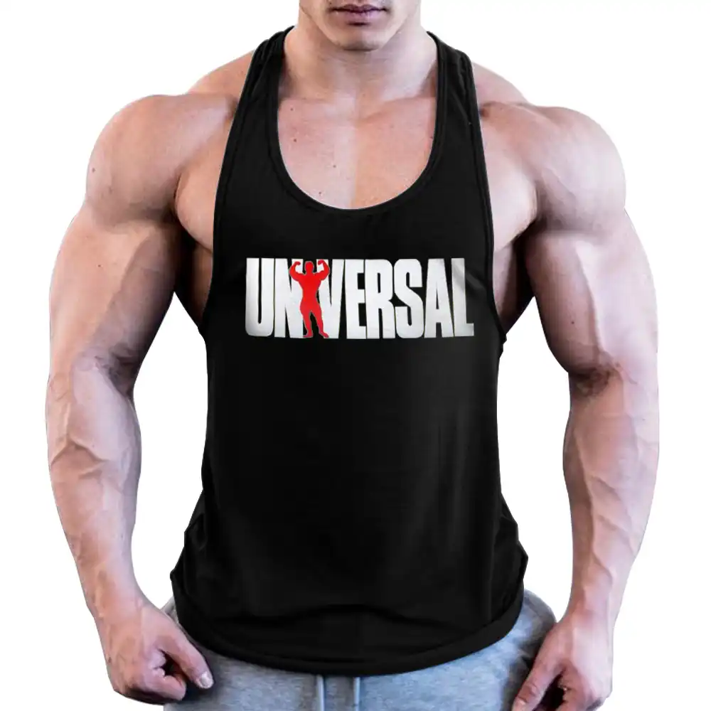 Mens Athletic Y Back Gym Muscle Tank Top Workout Bodybuilding Fitness Racerback Tank Tops