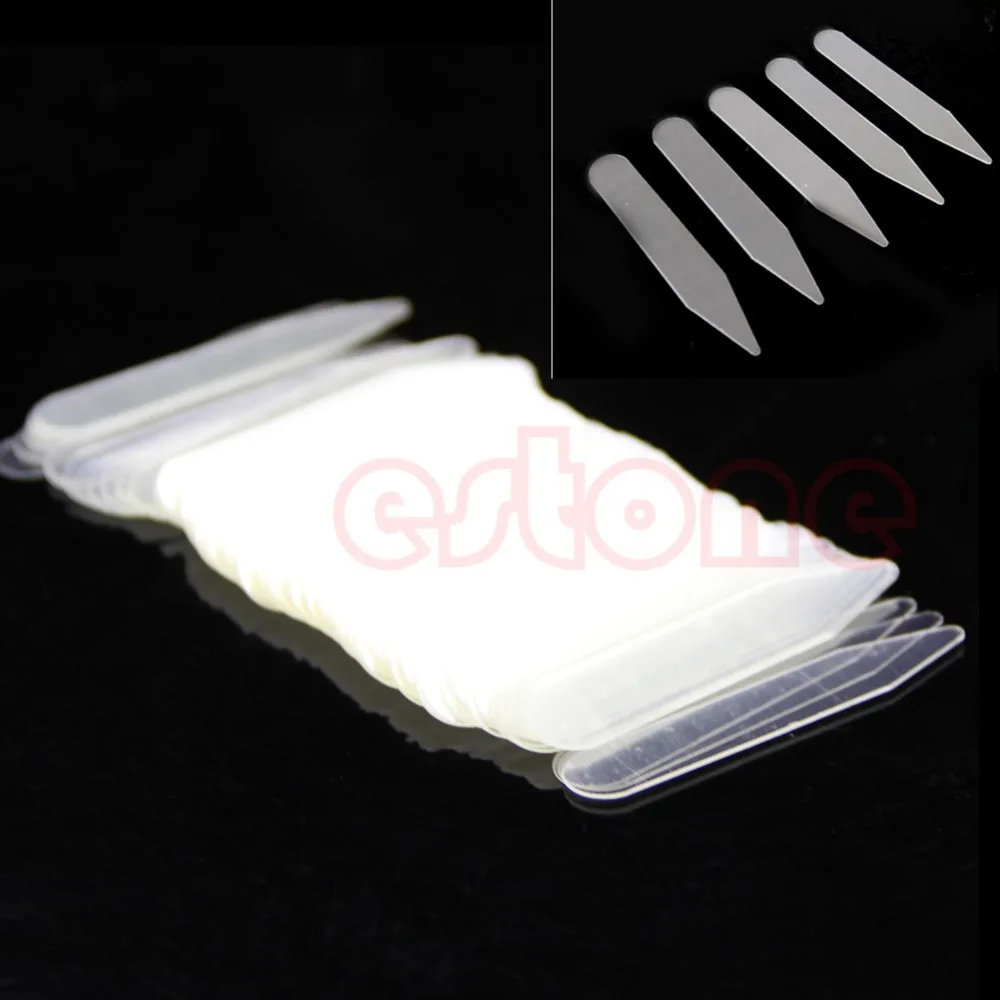 

200Pcs PLASTIC Clear MEN FORMAL SHIRT COLLAR BONES STIFFENERS STAYS TABS