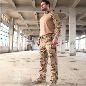 

Camouflage Commando Military Uniform Outdoor Sports Tactical Camouflage Clothing Suit Male MCBK Tropic Aroid CB MC Gray