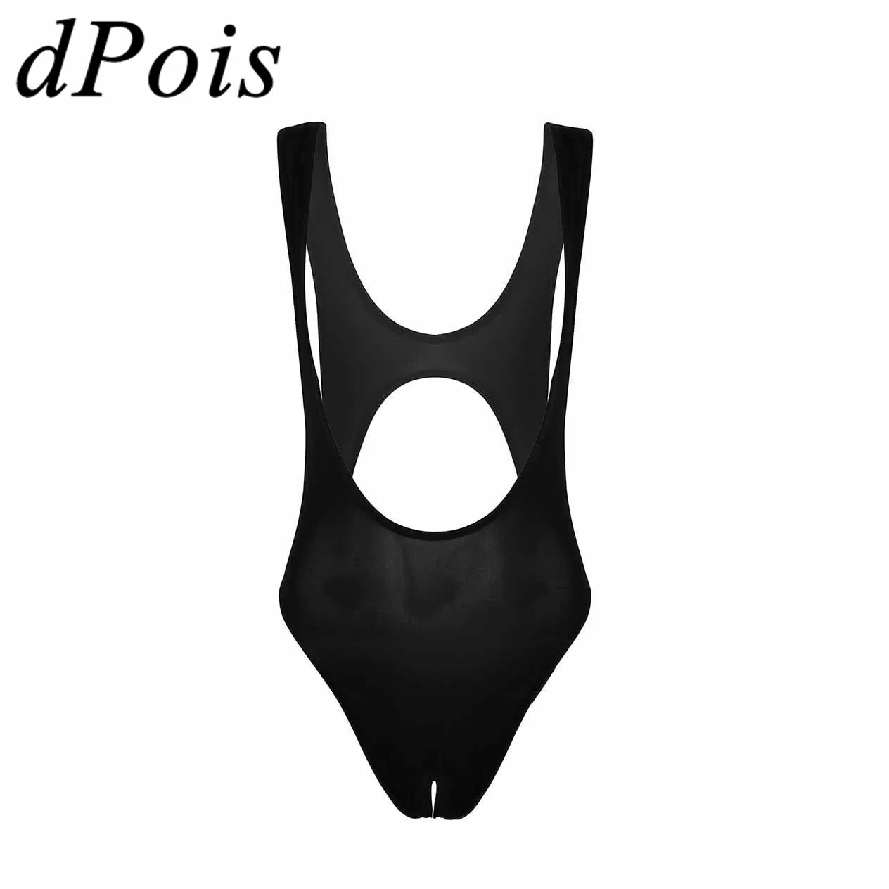 

Women High Cut Bikini Thong One Piece Sleeveless Sleepwear Open Crotch Sheer Tank Leotard Bodysuit Teddy Lingerie Nightclub Wear