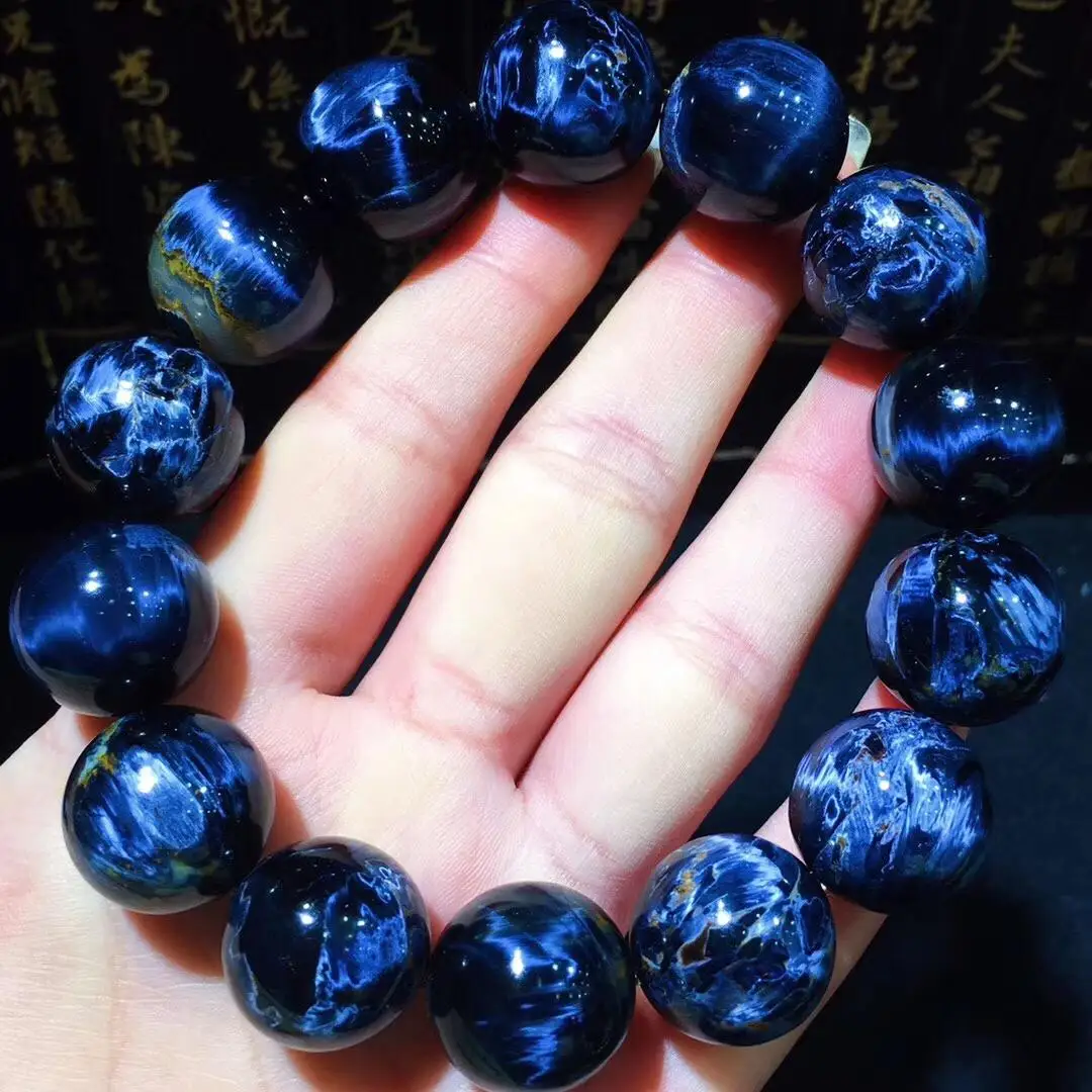 

18.2mm Natural 100% Namibia Pietersite Blue Beads Gemstone Round Bead Bracelets Man Women AAAAA Drop Shipping