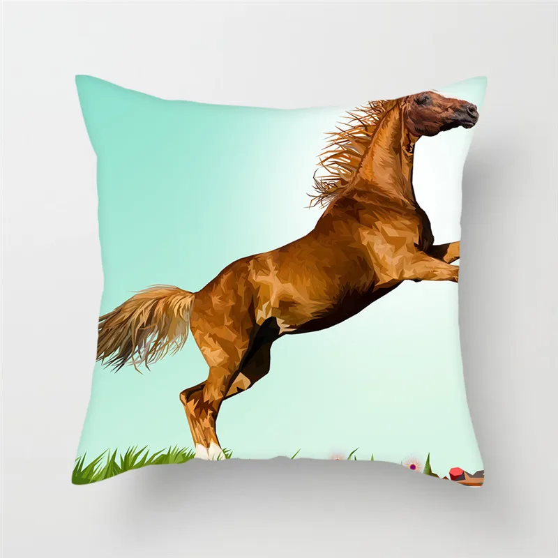 Fuwatacchi подушка с лошадью Чехлы для животных наволочки для домашнего дивана украшения для стульев Хризантема мягкие наволочки Новинка - Цвет: PC06663