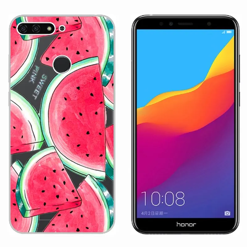 Чехол для Huawei Y6 Prime 2018 Мягкий Силиконовый ТПУ прозрачный чехол с принтом задней