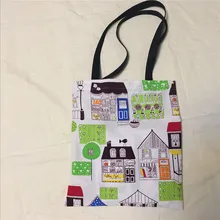 YILE уникальный холст эко хозяйственная сумка Цветной дом цветок птица дерево L8516-4