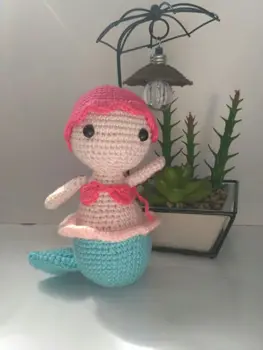 

Amigurumi mermaid Crochet toy doll rattles