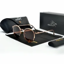 Брендовые винтажные круглые черные солнцезащитные очки для женщин и мужчин, Золотая оправа, солнцезащитные очки для женщин и мужчин, ретро очки для вождения, uv400 FML