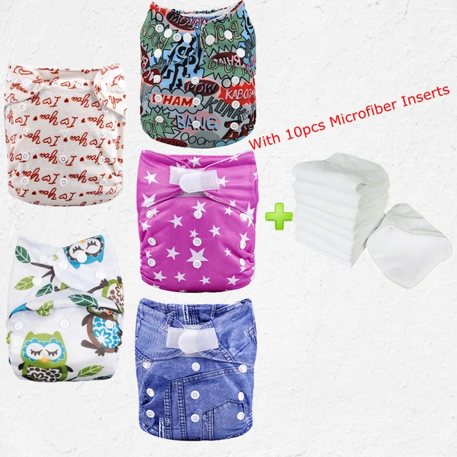 Best 2017 Cloth Diaper Snaps Reusable Baby Cloth Diapers 5pcs Diaper