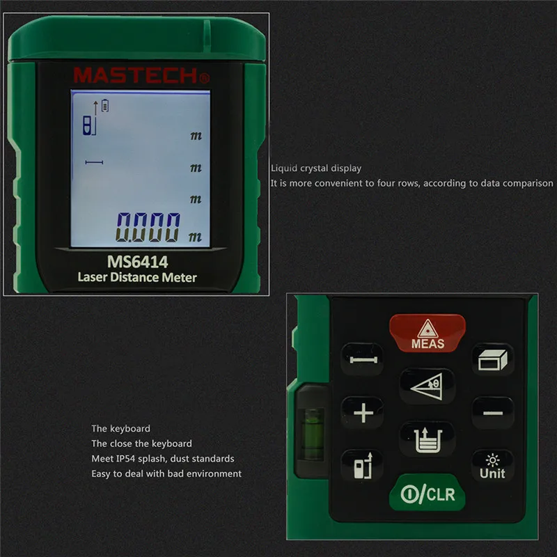 MASTECH MS6414 лазерный дальномер 40 м 131ft лазерный дальномер измеритель лазерный дальномер Medidor измерение площади/Объем Инструмент