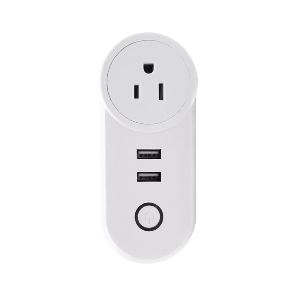 Mart Wi-Fi Мобильная розетка с двойной USB Смарт WiFi розетка поддержка Amazon Alexa Echo и Google home Голосовое управление Энергосбережение