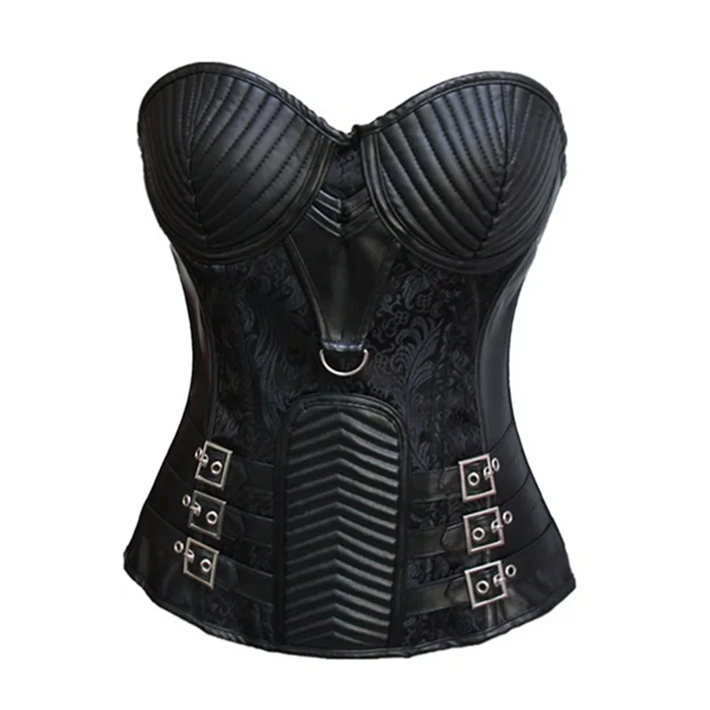 S-2XL Vintage Gothic Clothing Plus Size Black Overbust Corset Burlesque Steam punk Corsets And Bustiers Korsett For Women (3)