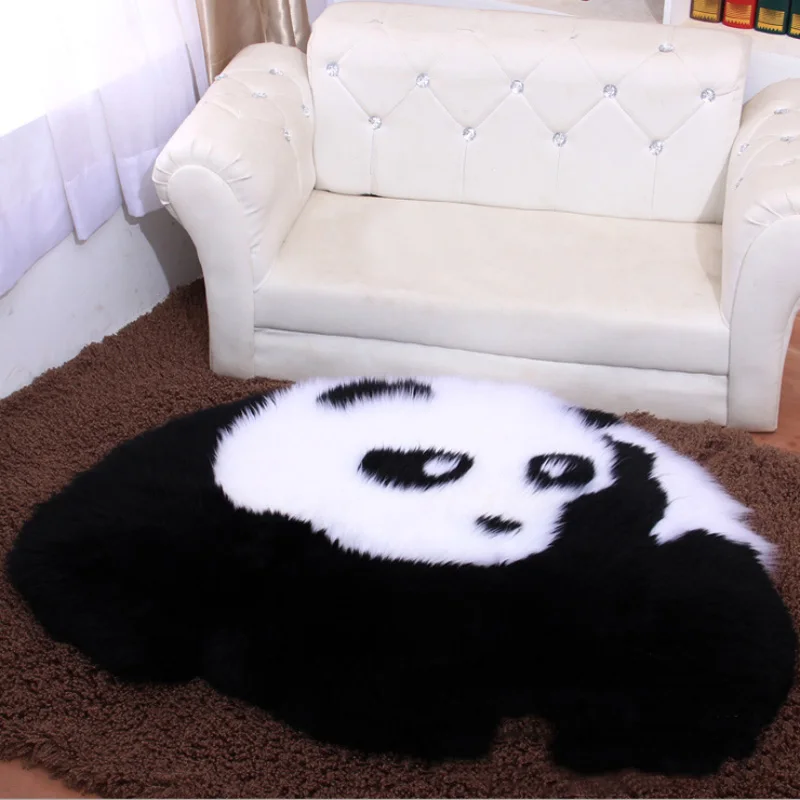 Черно-белая панда/медведь/овца/собака искусственный мех овчина шерсть коврик ворсистый, пушистый мягкий уютный теплый плюшевый Детский ковер для спальни - Цвет: Panda