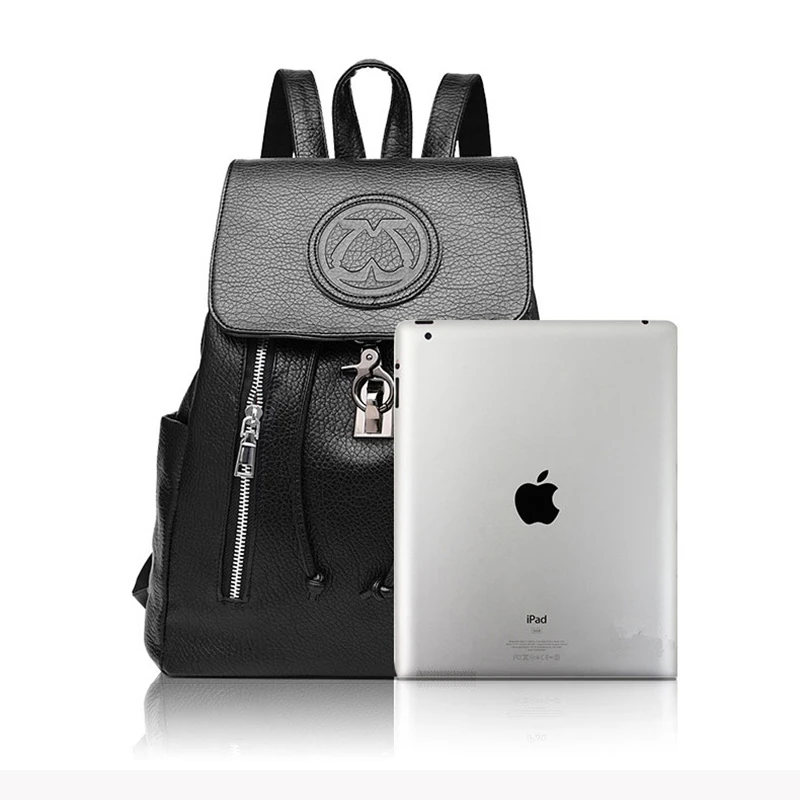 2018 جديد أزياء الفتيات على ظهره بو الجلود النقش المدرسة أكياس الإناث على ظهره سيدة لينة السفر بلاك الوردي الأبيض