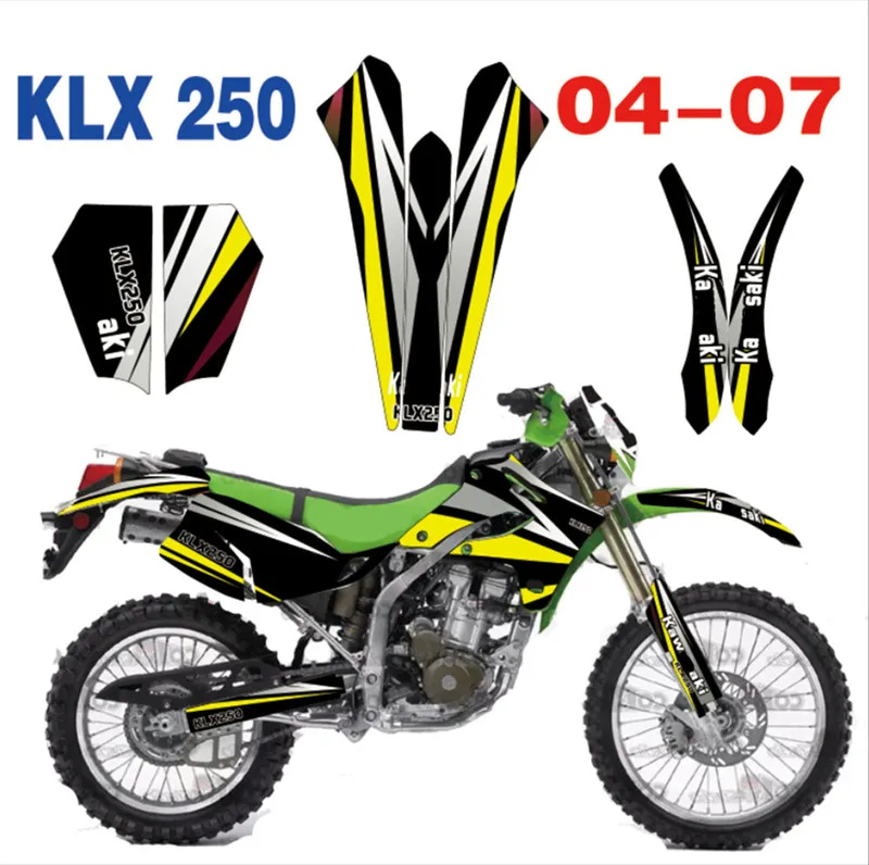 Мотоцикл Велосипед Графика фона наклейки для Kawasaki KLX250 KL250X KLX 250 2004 2003 2004 2005 2006 2007