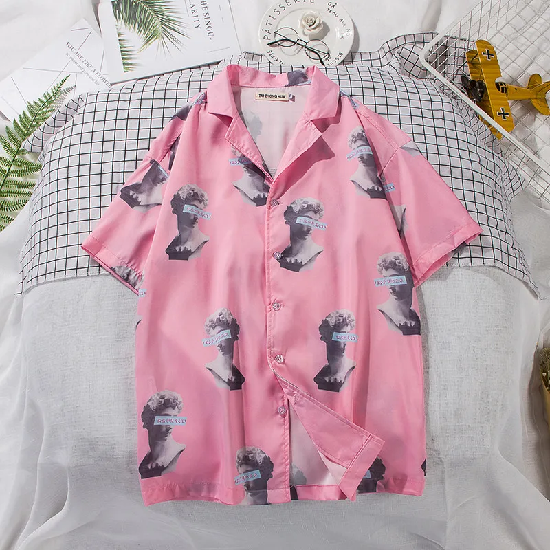 OSCN7, Повседневная рубашка с коротким рукавом и принтом, Мужская Уличная, Гавайский пляж, женская модная рубашка с коротким рукавом, s harujku, Мужская s 375