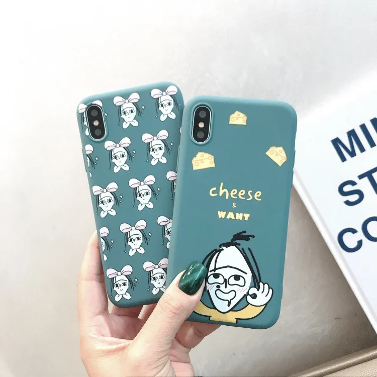Мультяшная милая кукла-клоун синий чехол для iPhone X XR XS Max 6 S 7 8 Plus матовый мягкий