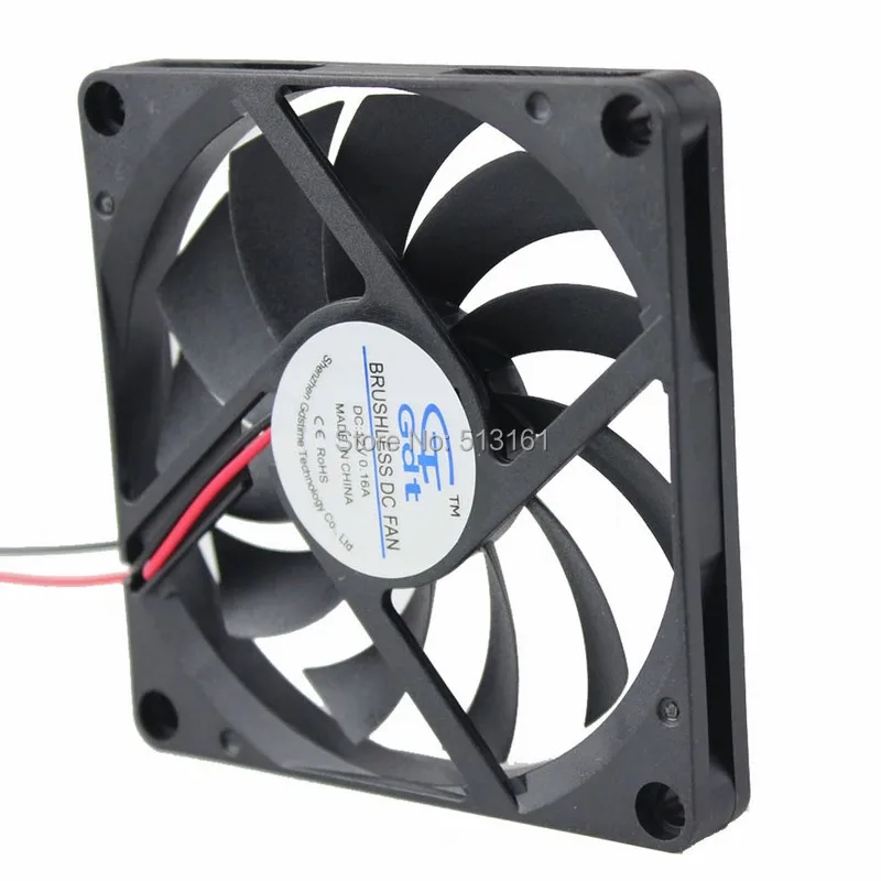 80mm 8cm 12V 2Pin DC Brushless Cooling Fan 80x10mm For Computer PC Cooling  WW