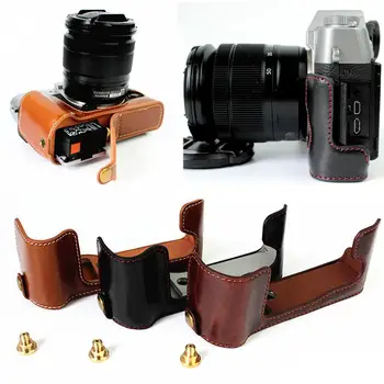 

Half body PU Leather Case Camera Bag for Fujifilm Fuji X-T10 XT10 X-T20 XT20 X-T30 XT30 Set Cover with Battery Opening