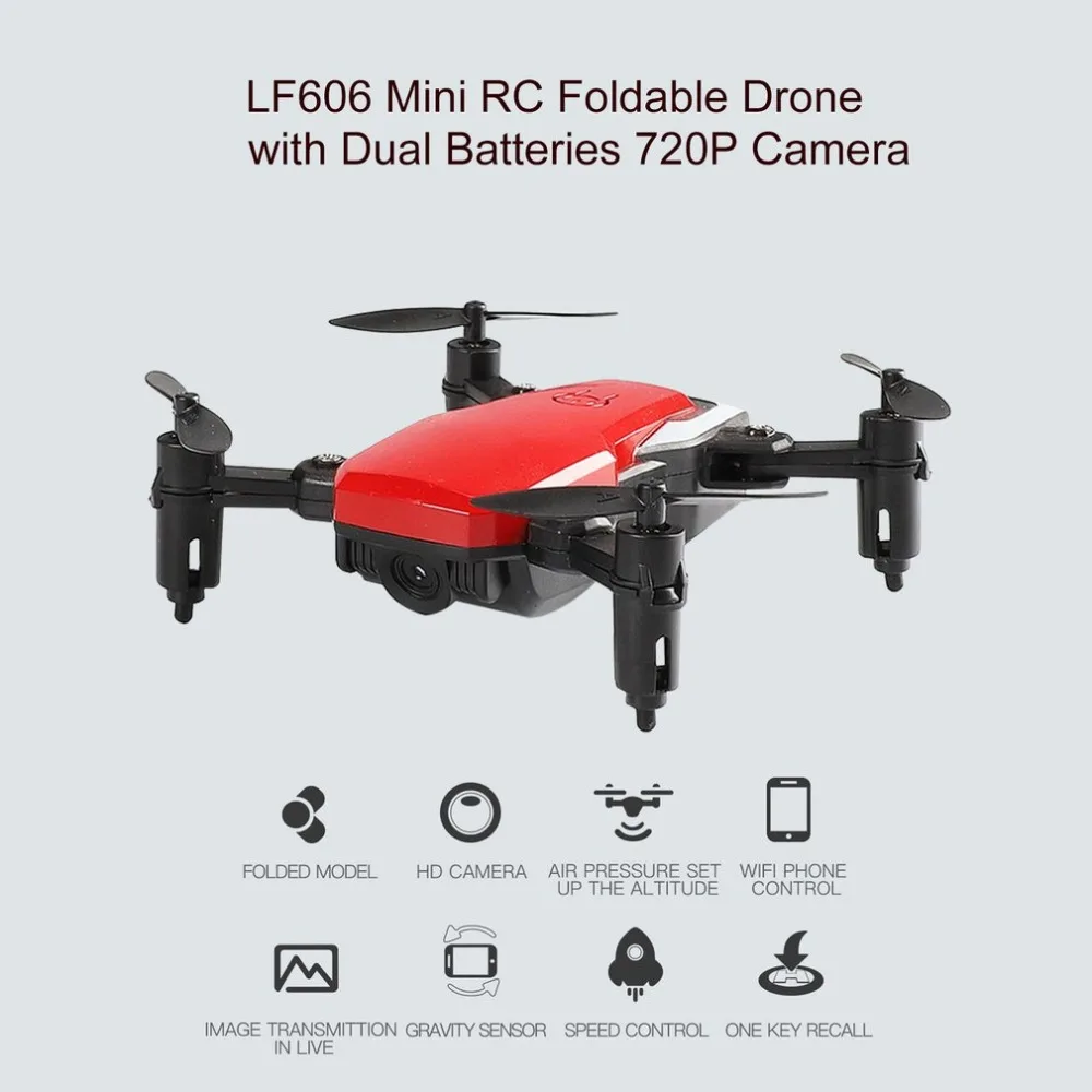 Мини Дрон LF606 с 2 аккумуляторами 720P HD камера FPV Радиоуправляемый квадрокоптер