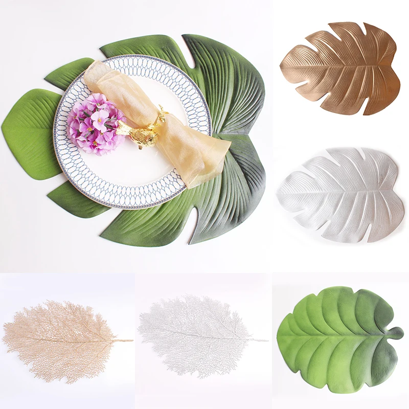 Lotus салфетка под тарелку с лиственным рисунком кофе 1 шт. подставки под стол для обеденного стола коврики чашка имитация растения кухонные аксессуары пальмовый лист