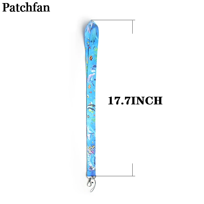 Patchfan Seaworld океан винтажное искусство крутые мужские lanyards ключи в мобильном телефоне ремни Ожерелье держатели карт ленточки A2130