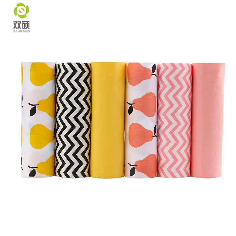 Shuanshuo фрукты и стриптизерши твиловая, хлопковая ткань, Лоскутная Ткань, DIY шитье квилтинга жир четверти материал для ребенка и куклы ткань