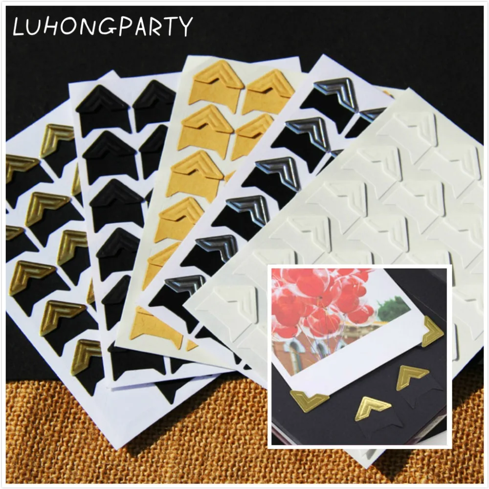 20sheets(=480pcs stickers) DIY Vintage Photo Corner Sticker kraft Paper