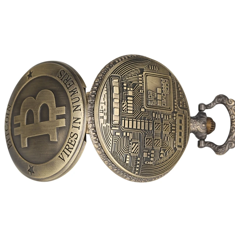 Ретро биткоины монета Реплика кварцевые карманные часы памятные Casascius ожерелье бит BTC Металл антикварная имитация художественная коллекция