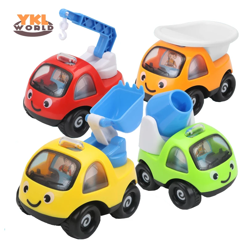 

4pcs/lot Large Cartoon Pull Back Car Soft Baby Toy Anti-fall Falling Pull-back Vehicle Kids Toys For Children 9.5* 7 * 8cm (S0