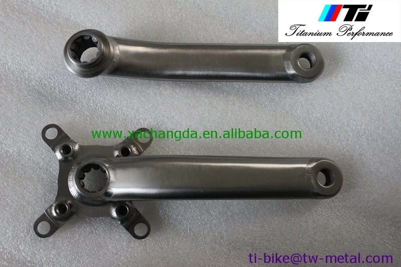 

Titanium Bicycle cranks, XACD customized crank set with spider and locking, hot sale titanium ISIS bicycle cranks made in China