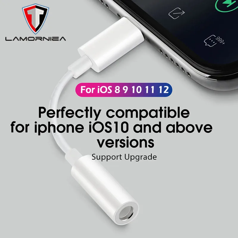 

For iOS 12 Music Headphone Adapter For iPhone 7 8 X AUX Adapter For Lightning Female To 3.5mm Male Adapters Headphone Jack Cable