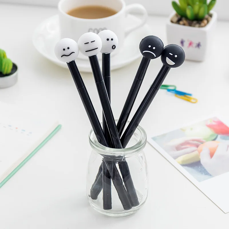 huaqi 5 pcs Novelty funny Gel Pen Kawaii Black White Dumplings Plastic