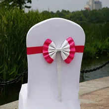 Недавно свадебный эластичный галстук-бабочка реквизит, стул крышка Виноградная лоза цветок лента вечерние стрейтч большого размера TE889