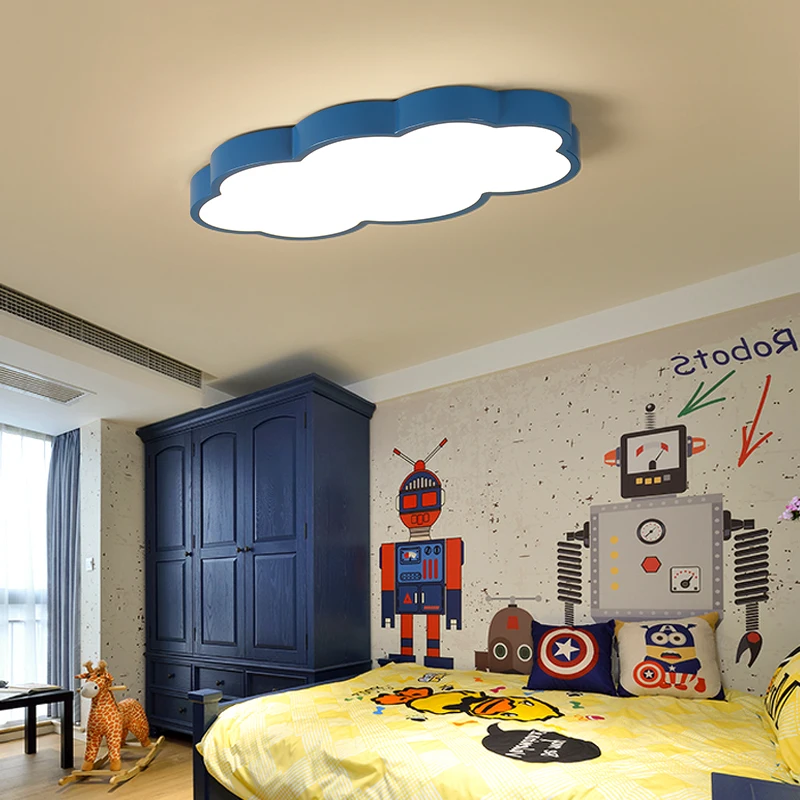 Белый/розовый/синий облако светодиодный потолочный светильник для Детская комната для детской комнаты, домашний декоративный потолочный светильник для мальчиков и девочек комната светильники