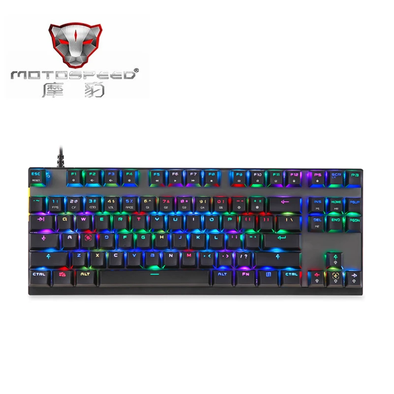 

Original Motospeed K82 87 Key USB Mechanical Keyboard With 14 RGB Backlight All-Key Anti-Ghost Mechanical Switch Gaming Keyboard