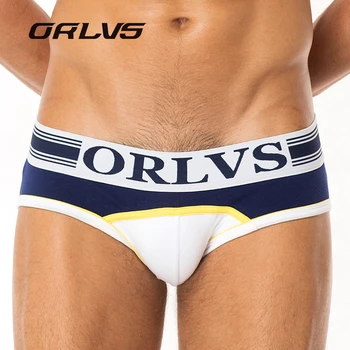 

ORLVS Brand Men Underwear Briefs Slip Sexy Hollow Mesh Shorts Cueca Sleepwear Male panties Breathable Crotch Cotton