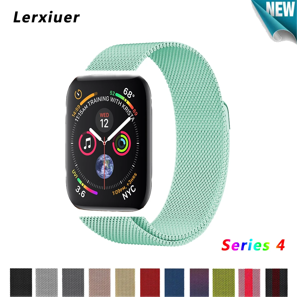 

Milanese Loop For Apple Watch 4 band 44mm 40mm 42mm 38mm Watchband Stainless Steel link bracelet wrist belt Iwatch series 3 2 1