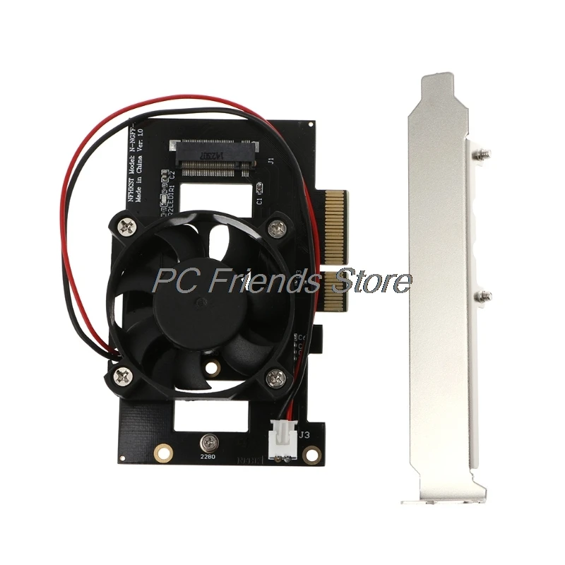 

PCIe x4 to M.2 NGFF w/Cooling Fan for MZHPU128HCGM SM951 XP941 Adapter SSD Card-PC Friend