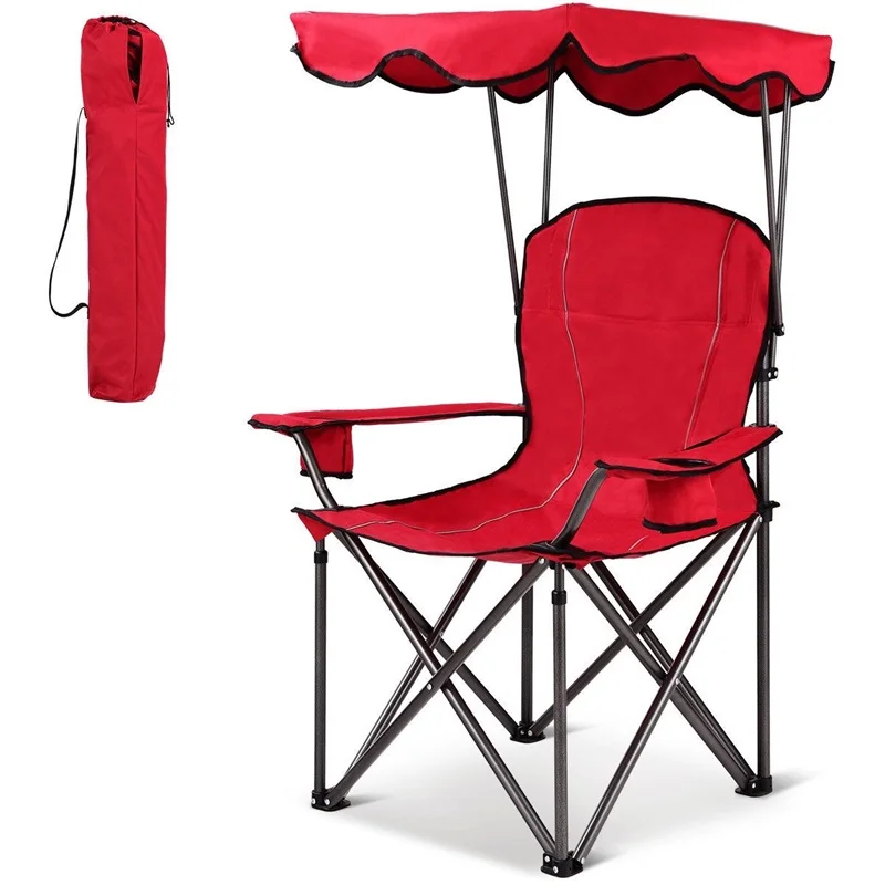 Portable Folding Beach Canopy Chair with Cup Holders Camping Chairs Outdoor Furniture OP3640RE Portable Folding Beach Canopy Chair with Cup Holders Camping Chairs Outdoor Furniture OP3640RE