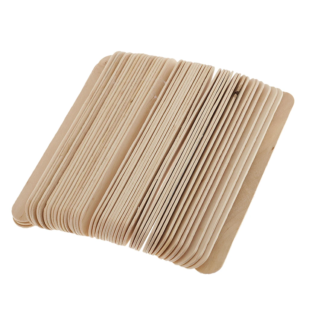 50pcs Disposable Wax Spatula Stick Body Hair Removal Waxing Wooden Tongue Depressor Applicator
