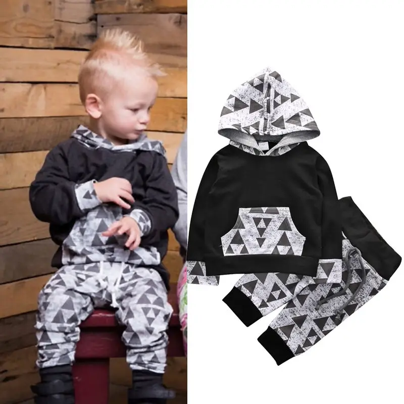 Newborn Toddler Kids Baby Boys Outfits Clothes Hoodies T-shirt Tops+Pants Set Fashion Autumn Fall B